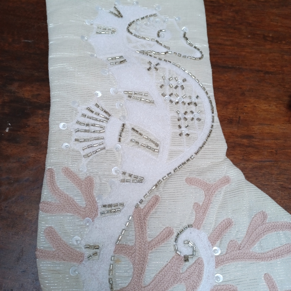 NWOT Seahorse themed Christmas stocking